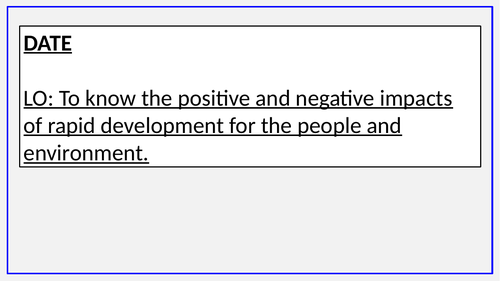 GCSE Edexcel Geography A 'Impact of Rapid Development' PowerPoint