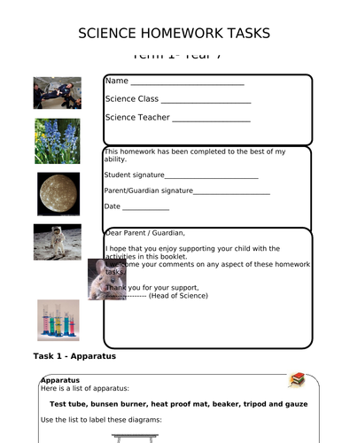 Measuring, recording, observing, research, data, graphs, investigating. Science Homework Y7