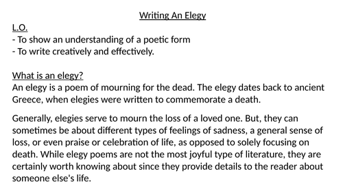 Writing an Elegy Poem  for Queen Elizabeth II