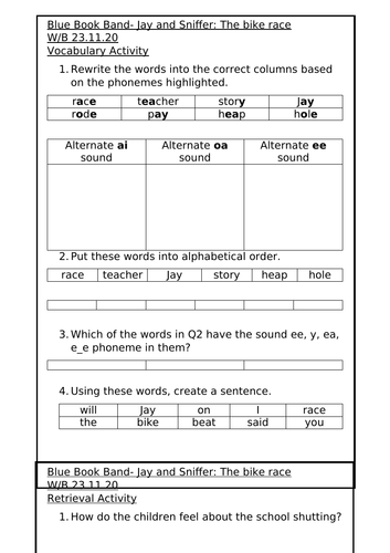 Jake and Sniffer Guided Reading Questions