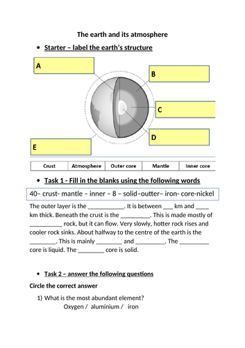 Structure of the Earth - Activate 2