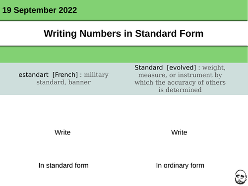 Writing numbers in standard form