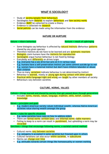 AQA  A-Level Sociology Introduction: What Is Sociology?