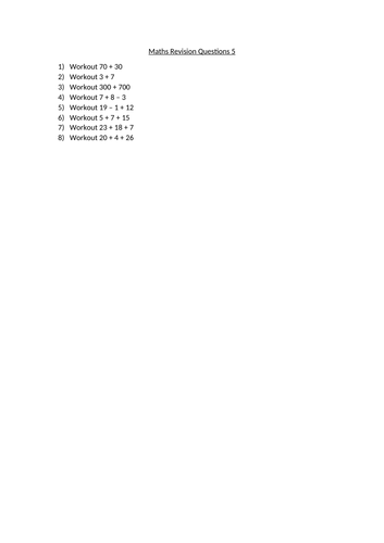 maths revision questions 5