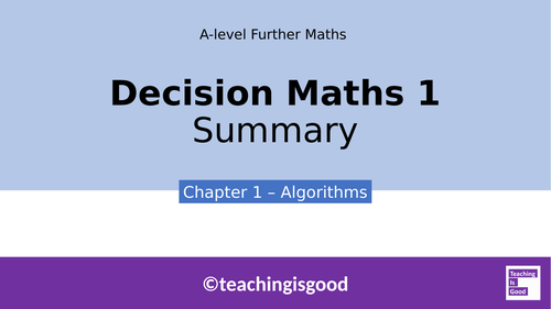 A-level Further Maths Decision - Algorithms