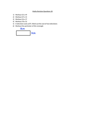 maths revision questions 20