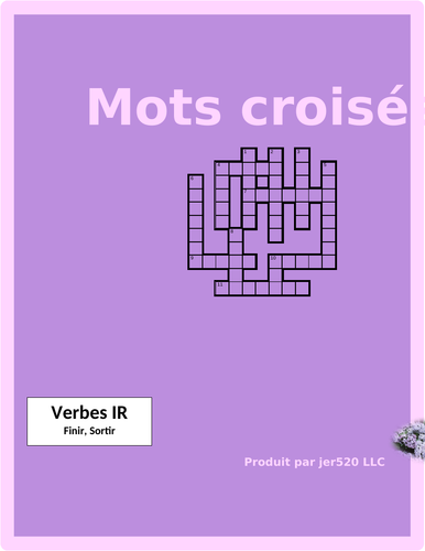 Verbes IR French IR Verbs Crossword | Teaching Resources