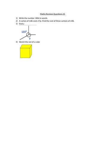 MATHS REVISION QUESTIONS 23