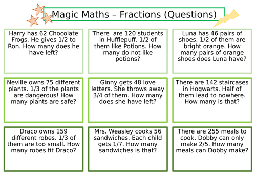 Magic Maths (Harry Potter) Challenges