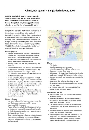 Bangladesh flooding, 2004 case study