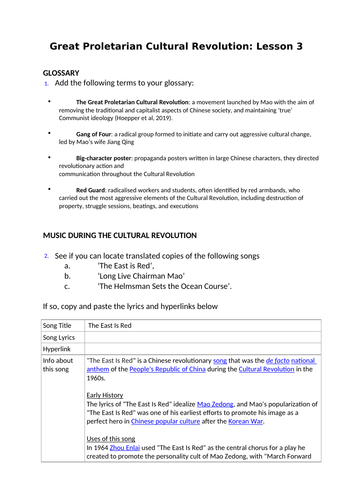 Chinese Nationalism: Cultural Revolution Lesson 3