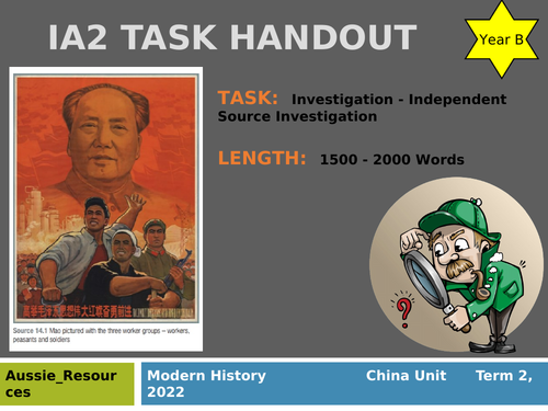 Chinese Nationalism: Independent Source Investigation Assessment Handout