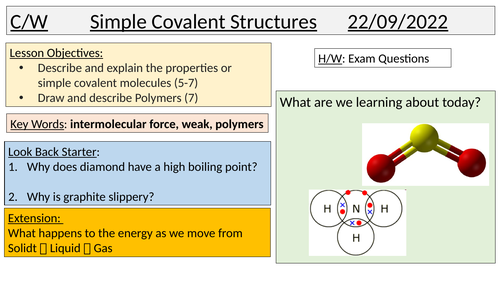 Simple covalent structures GCSE HIGHER