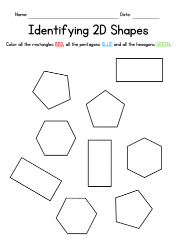 3D Shapes Identification Worksheets