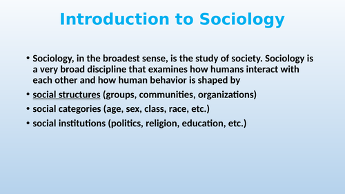 Introduction to Sociology and Branches of Sociology | Teaching Resources