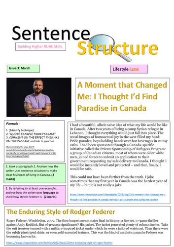 Higher RUAE Skills, Issue 3: Sentence Structure
