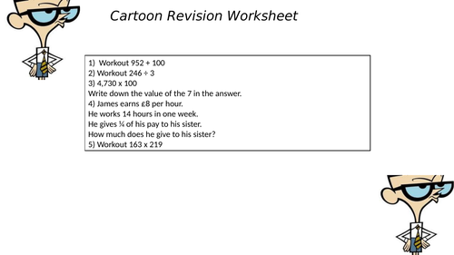 CARTOON REVISION WORKSHEET 12