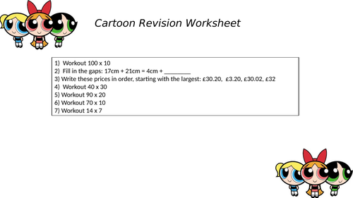 CARTOON REVISION WORKSHEET 4