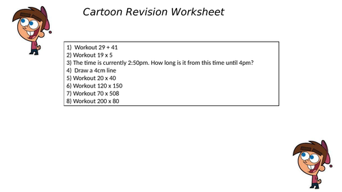 CARTOON REVISION WORKSHEET 6