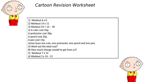 CARTOON REVISION WORKSHEET 7