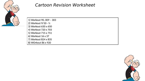 CARTOON REVISION WORKSHEET 16