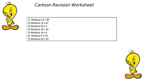 CARTOON REVISION WORKSHEET 17