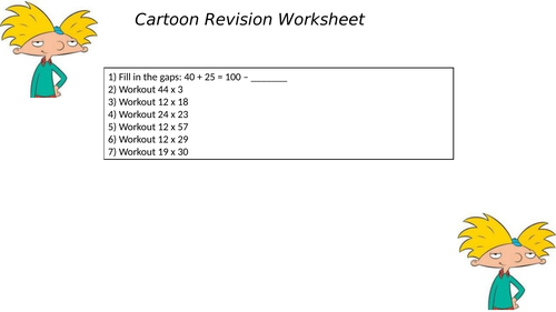 CARTOON REVISION WORKSHEET 23