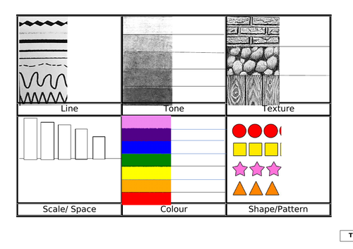 formal elements year 7 worksheet