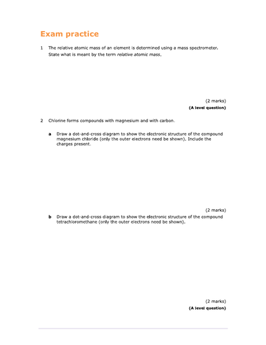 edexcel IAL chemistry exam practice