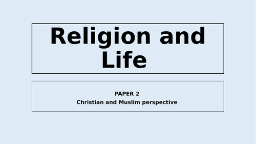 AQA RS RELIGION AND LIFE REVISION BOOKLET
