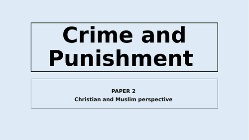 AQA RS CRIME AND PUNISHMENT REVISION BOOKLET