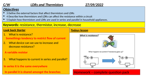 LDRs and thermistors GCSE PHYSICS