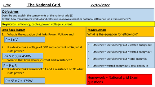 The national grid GCSE PHYSICS