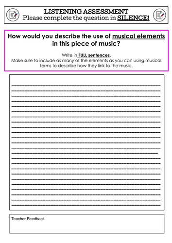 Music Listening Task / Assessment