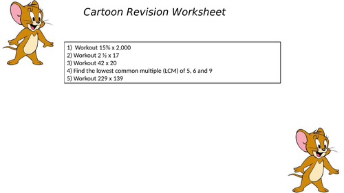 CARTOON REVISION WORKSHEET 30