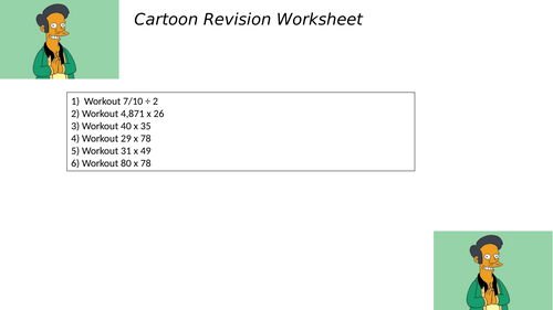 CARTOON REVISION WORKSHEET 33