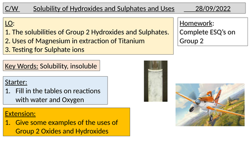 Solubility of group 2 A LEVEL