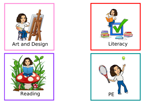 Bitmoji visual timetable