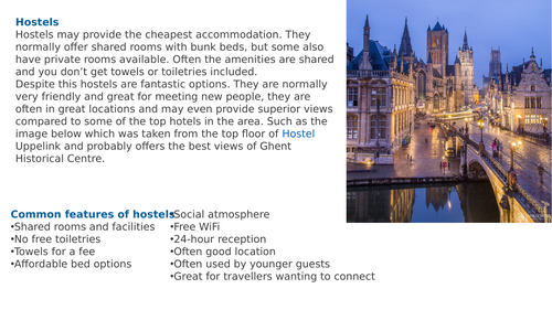Travel and tourism accommodation