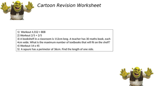 cartoon revision worksheet 57