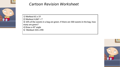 cartoon revision worksheet 58