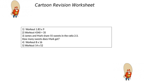 cartoon revision worksheet 61