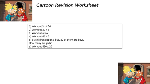 cartoon revision worksheet 68