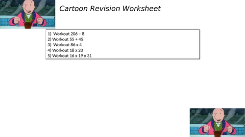 cartoon revision worksheet 71