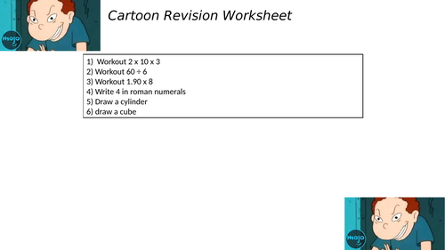 cartoon revision worksheet 73 | Teaching Resources