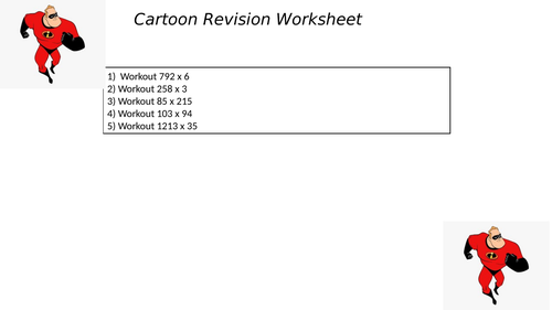 cartoon revision worksheet 74