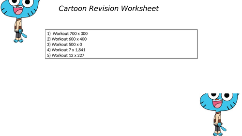 cartoon revision worksheet 75