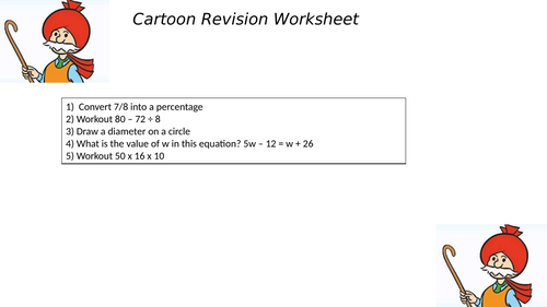 cartoon revision worksheet 90