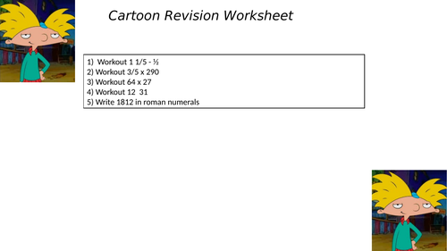 cartoon revision worksheet 91