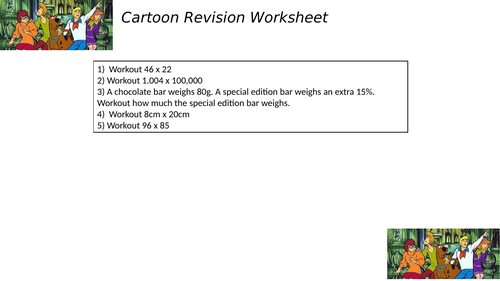 cartoon revision worksheet 92